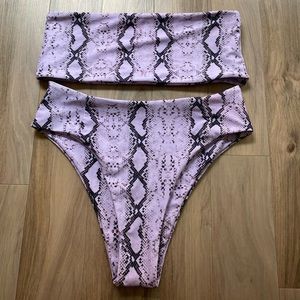 Lavender snake print SHEIN Swim Suit
